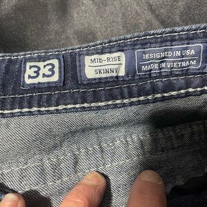 Miss Me Blue Skinny Jeans with Vintage Appeal